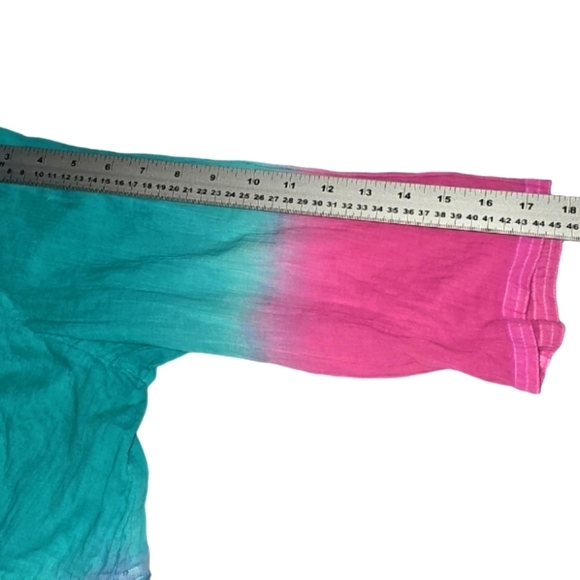 April Cornell XL Fiesta Blouse Tropical Evening Ombre Tie dye Embroidery - Picture 7 of 9